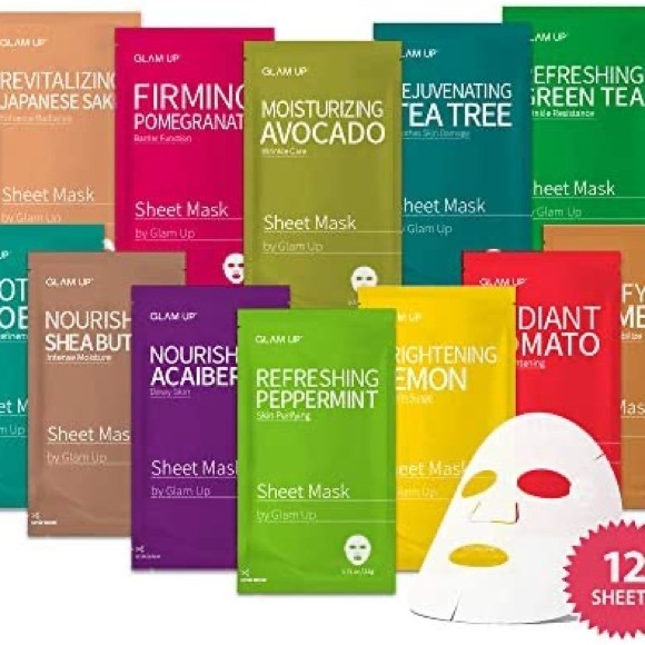 NEW 12 pack ‘GLAM UP’ Sheet Masks - Picture 1 of 7